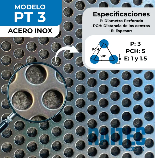 PT 3 Inox de 1x2m<br>Espesor [1.0mm] - Imagen 2