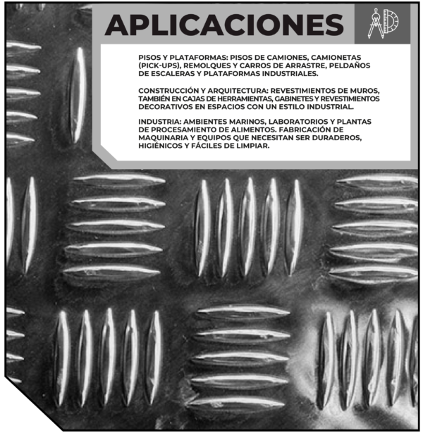 Aluminio Diamantado Espesor 2.2mm - Imagen 2