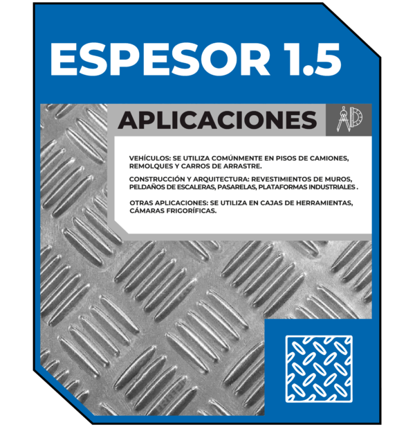 Aluminio Diamantado Espesor 1.5mm - Imagen 2