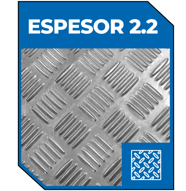 Aluminio Diamantado Espesor 2.2mm