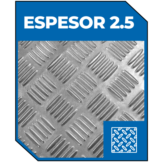 Aluminio Diamantado Espesor 2.5mm